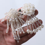 Load image into Gallery viewer, Pearl Floral Shirt Collar Clip Removable Cuff Tassel Cover N6G070