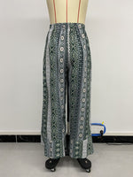 Load image into Gallery viewer, Boho Print Asymmetric Slit Wide Leg Pants Women N6C241