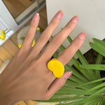 Load image into Gallery viewer, Candy Color Heart Resin Ring Vacation Style Women N6A217