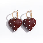 Load image into Gallery viewer, Womens Polka Dot Heart Hoop Earrings N6K158