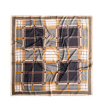 Load image into Gallery viewer, Luxe Dark Plaid 90x90 Scarf Brown Women M5A349