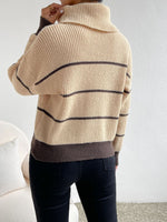 Load image into Gallery viewer, Notch Collar Solid Knit Sweater Women Multiple Colors N5A593