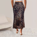 Load image into Gallery viewer, Sexy Leopard Print Mesh Fishtail Midi Skirt N6A125