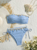 Load image into Gallery viewer, Shell Shape Push-Up Bandeau Bikini Set Women N6C297