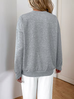 Load image into Gallery viewer, Grey Sequin Patch Sweatshirt Retro Casual Women N6B051