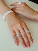 Load image into Gallery viewer, Lace Diamond Adjustable Silver Ring Women N6C002