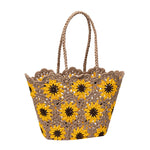 Load image into Gallery viewer, Handwoven Floral Bead Tote Large Multi Color Women S5P969
