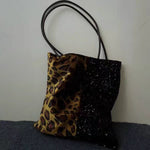 Load image into Gallery viewer, Leopard Sequin Tote Bag Niche Retro Shoulder Bag S5P794