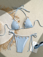 Load image into Gallery viewer, Sexy Triangle Cup Halter Tie Bikini Swimsuit Women N6A067