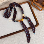 Load image into Gallery viewer, Vintage Paisley Polka Dot Beaded Scarf Necklace N6G237