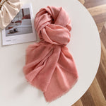 Load image into Gallery viewer, Lightweight Solid Raw Edge Shawl Scarf Women Travel N6H246