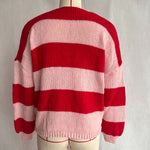 Load image into Gallery viewer, Striped Bow Tie Cardigan Women V Neck Loose Knit N5A842