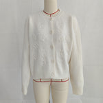 Load image into Gallery viewer, Floral Embroidered Cardigan Women Solid Color Knit N5A834