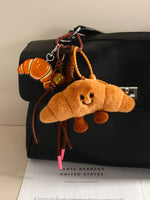 Load image into Gallery viewer, Cartoon Plush Baguette Croissant Keychain Bag Charm S5P945