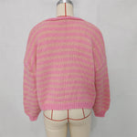 Load image into Gallery viewer, V Neck Stripe Cardigan Women Office Knit Color Block N5A838