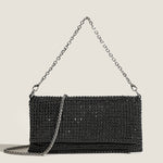 Load image into Gallery viewer, Crystal Embellished Shoulder Bag PU Poly Cotton S5P318