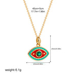 Load image into Gallery viewer, Crystal Pendant Steel Gold Color Drip Enamel S5P239