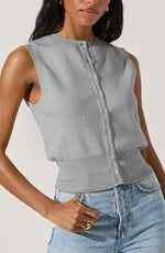 Load image into Gallery viewer, Retro Button Front Knit Vest Women N6D077