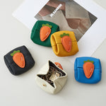 Load image into Gallery viewer, Top Grain Leather Carrot Coin Purse Mini Organizer N6G092