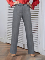 Load image into Gallery viewer, Womens Woven Straight Leg Trousers Dark Gray N5A500