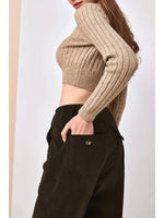 Load image into Gallery viewer, Corduroy Straight-leg Trousers High-waist N6A140