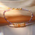Load image into Gallery viewer, Purple Cubic Zirconia Bracelet Faceted Wheel Beads S5P195