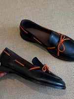 Load image into Gallery viewer, Retro Round Toe Flat Bow Slip-On Loafers Women N6C150