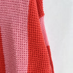 Load image into Gallery viewer, Oversized Stripe Knit Sweater Women Pink Black Color N5A831
