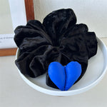 Load image into Gallery viewer, Plush Heart Scrunchy Women Large 17cm Velvet Hair Tie S5P778