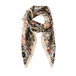 Load image into Gallery viewer, Floral Print Faux Silk Square Scarf M5A237