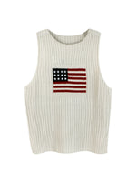 Load image into Gallery viewer, USA Flag Patriotic Knit Tank Top Independence Day N6H273