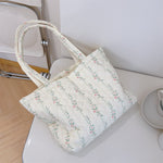 Load image into Gallery viewer, Pastel Floral Quilted Tote Bag Women Large S5P649