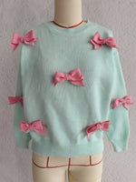 Load image into Gallery viewer, 3D Floral Cardigan Women Knit Open Front Round Neck N5A859