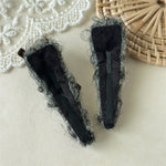 Load image into Gallery viewer, Gray Plush Hair Clip Women Flower Bow Side Barrettes S5P762