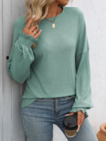 Load image into Gallery viewer, Relaxed Ribbed Long Sleeve T-Shirt Women N6A197