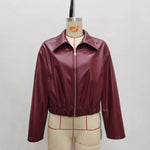 Load image into Gallery viewer, Retro Notch Collar PU Jacket Women Faux Leather Coat N5A774