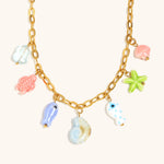 Load image into Gallery viewer, Multicolor Fish Pendant Chain Steel Gold Plated S5P213