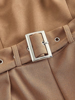 Load image into Gallery viewer, Camel Sleeveless Belted Jumpsuit Women Wide Leg N5A923