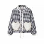 Load image into Gallery viewer, Fashion Plaid Panel Quilted Jacket Women N5A576