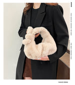 Load image into Gallery viewer, Furry Dumpling Bag Women Plush Mini Handbag S5P722