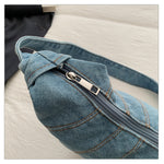 Load image into Gallery viewer, Women's Washed Denim Dumpling Crossbody Bag N6J197