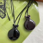 Load image into Gallery viewer, Mirror Pendant Necklace Unisex Leather Cord Long S5P892