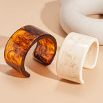Load image into Gallery viewer, Iridescent Resin Geometric Open Cuff Bangle N6F283