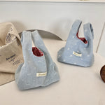 Load image into Gallery viewer, Denim Wristlet Bag Red Plaid Color Block Shoulder S5P863