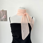 Load image into Gallery viewer, Crinkle Scarf Multi Way Hair Neck Bag Tie Solid Color M5A323