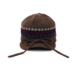 Load image into Gallery viewer, Wool Blend Fair Isle Peaked Cap Women Adjustable Tie S5P685