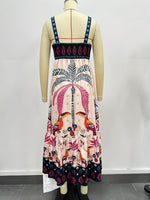 Load image into Gallery viewer, Black Printed Strapless Maxi Dress Women Vacation N5A931