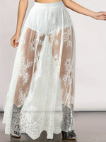 Load image into Gallery viewer, Dark Gothic Lace Sheer Maxi Skirt Women N6F242