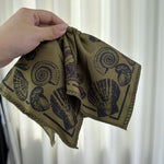 Load image into Gallery viewer, Ocean Print Square Scrunchie Vintage Beach Hair Scarf N6F136