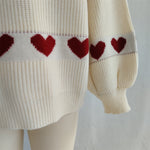 Load image into Gallery viewer, Color Block Heart Knit Sweater Women Round Neck N5A857